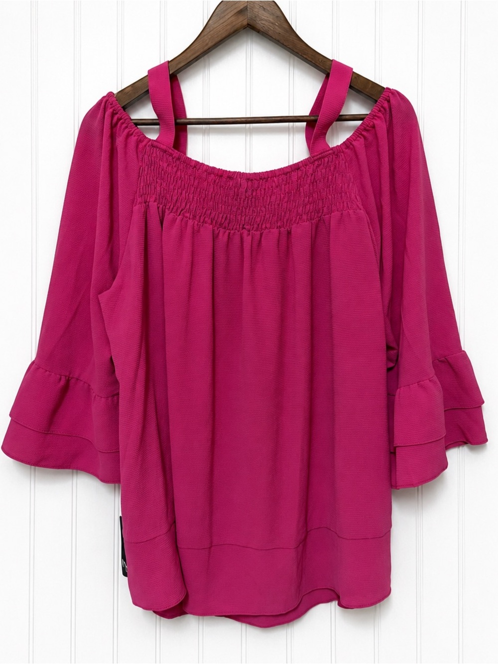 Women's NWT Smocked Peasant Blouse Size XL Romantic Feminine Date Night Boho